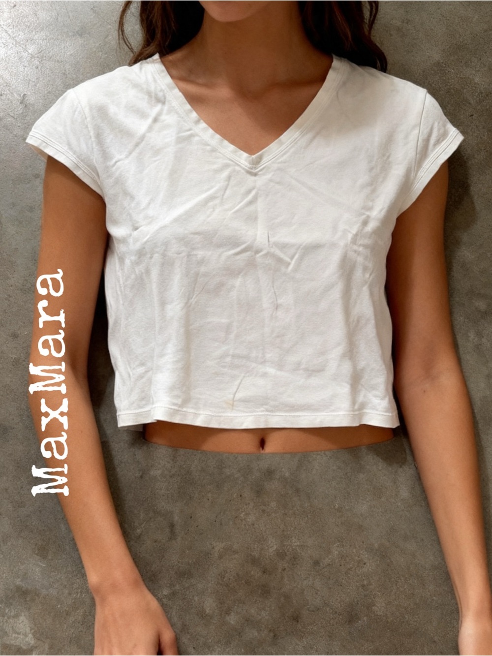 MaxMara Weekend V-Neck White Women's Tee